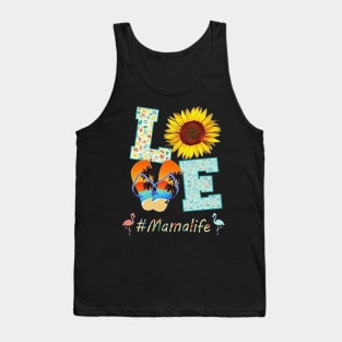 Sunflower Flamingo Flip Flops Love Mamalife Mother's Day Tank Top